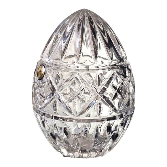 Bohemian Czech Large Clear Crystal Egg Paper Weight - Picture 2 of 6